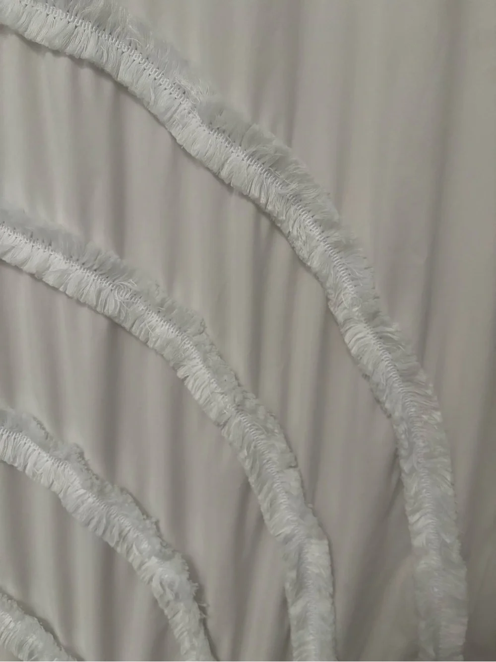 Home Bath White Ruffled Arch Rainbow Shower Curtain